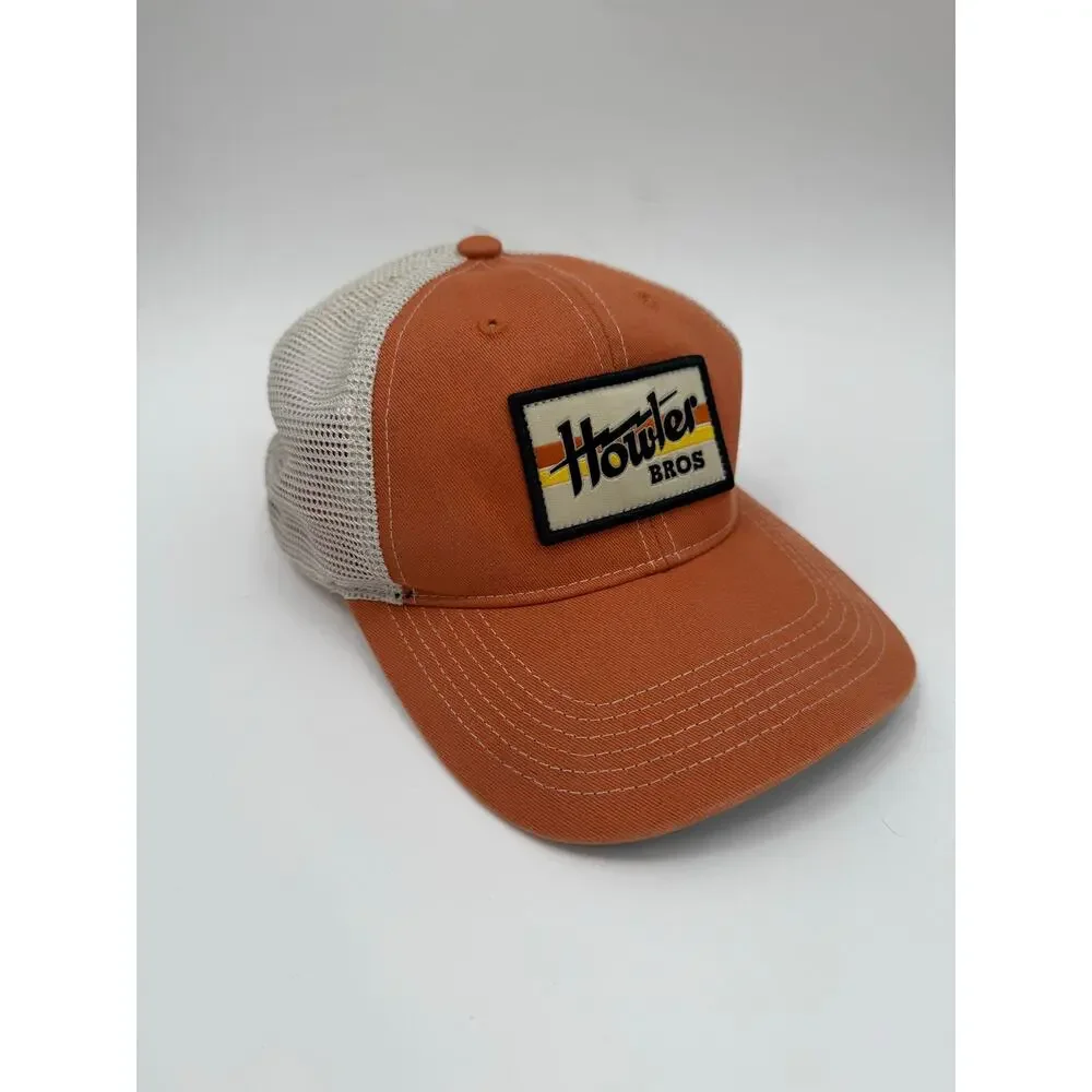 Howler Brothers Hat Men's Electric Standard Adjustable Snapback Orange Mesh